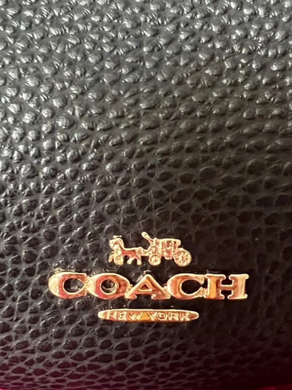 Coach Black Pebbled Leather Kisslock Coin Purse Crystal Clasp Mini Pouch - Picture 4 of 9